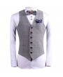 British Style Bussiness Casual Chest Single Pocket Checked Vest for Men