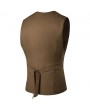 Fashion Business Casual Korean Style Pure Color Single Breasted Vest for Men